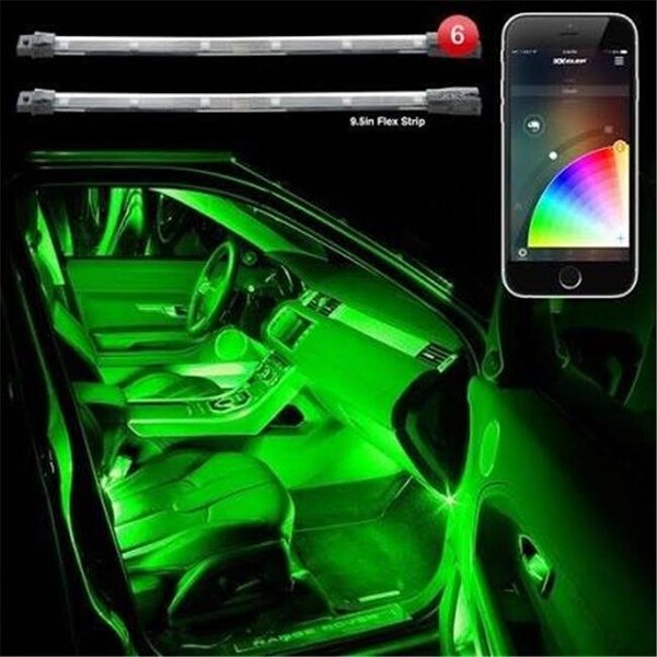 Xk Glow XK Glow KSCARMINI 10 in. Flexible Strip Car Interior Grill XKchrome App Controlled
